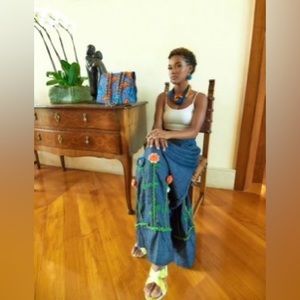 My Embellished African Jean Skirt